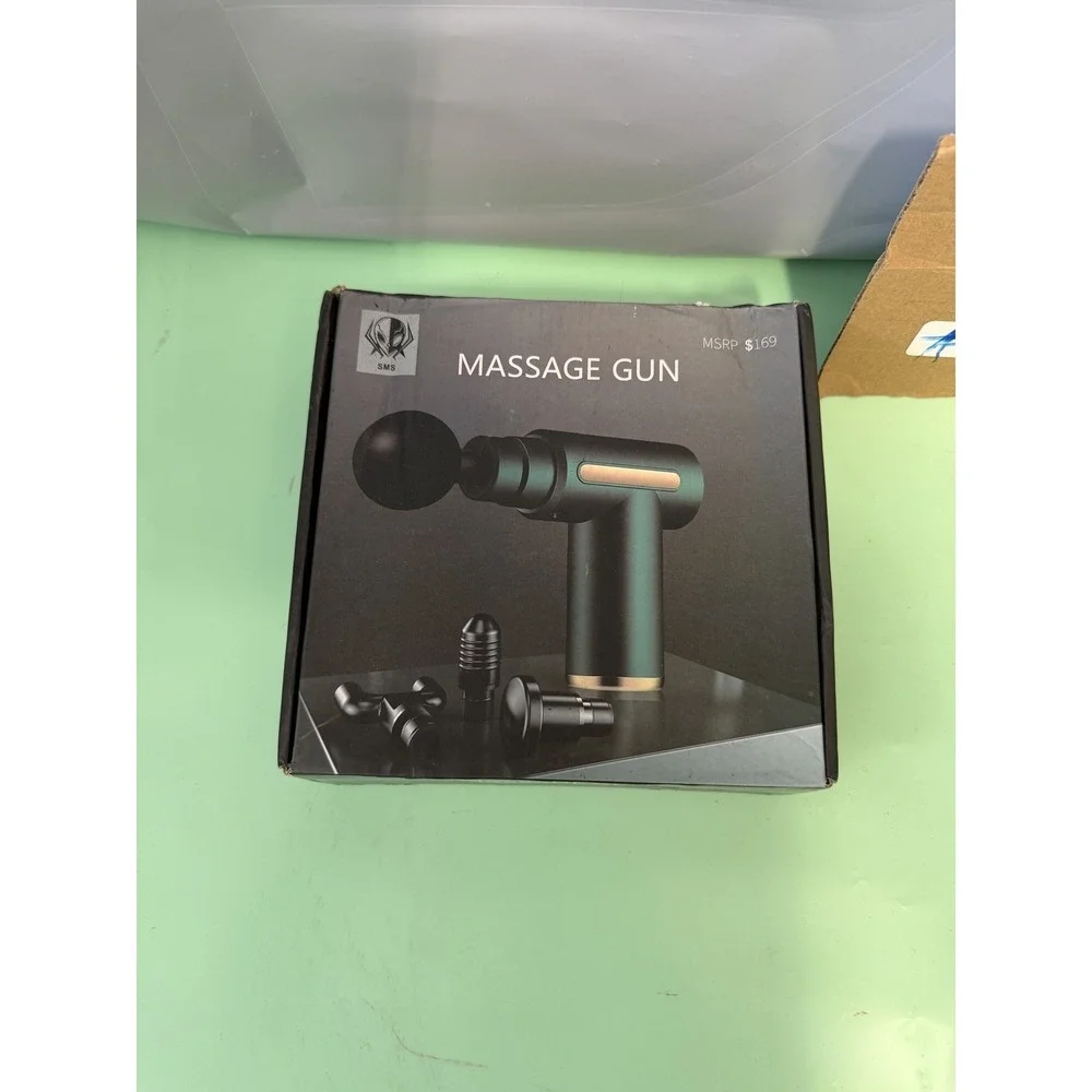 SMS Massage Gun Deep Tissue Percussion Massager w/ Attachments & Cable